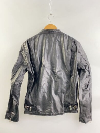 商品画像：シングルライダースジャケット/36/レザー/BLK/無地 2