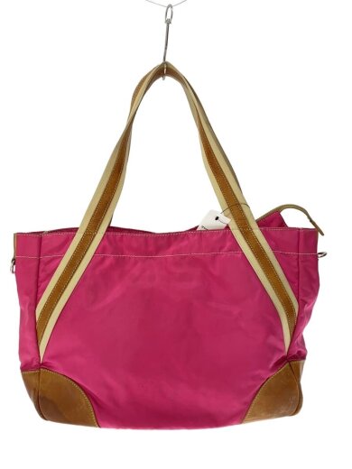 商品画像：レザーコンビ/トートバッグ/ナイロン/PNK/無地// 1