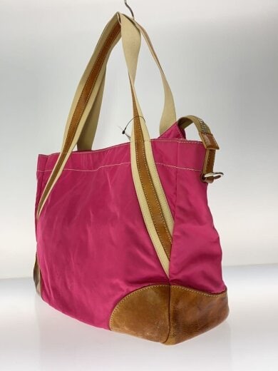 商品画像：レザーコンビ/トートバッグ/ナイロン/PNK/無地// 2