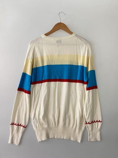 商品画像：ニット・セーター(薄手)/XXL/コットン/WHT/ボーダー/MMJC-443130// 2