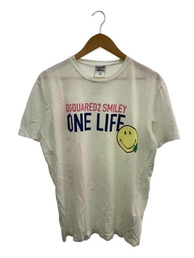 画像：DSQUARED2×SMILEY/Tシャツ/L/コットン/WHT/無地/S78GD0052 S243071