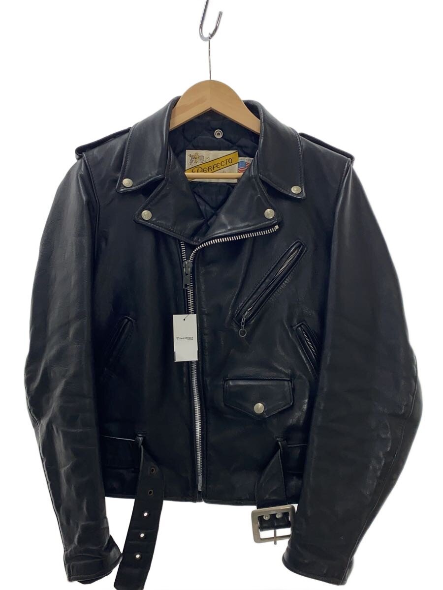 Schott / ダブルライダースジャケット/36/レザー/BLK/無地//