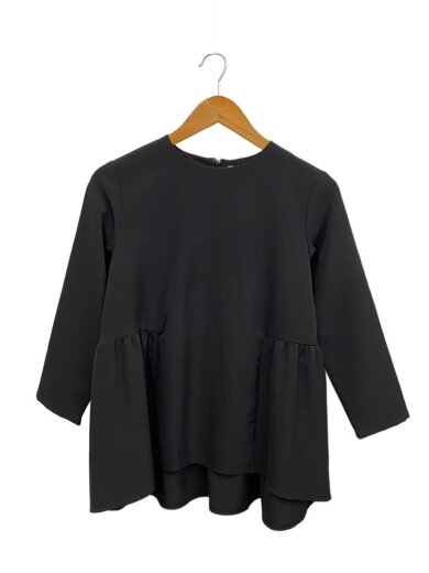 商品画像：un cinq/ペプラムブラウス/長袖ブラウス/FREE/ポリエステル/BLK/U23-10 1