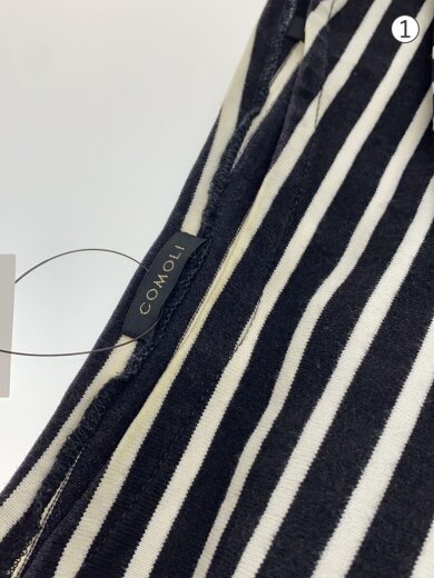 商品画像：長袖Tシャツ/1/コットン/WHT/ボーダー/M01-05004 7