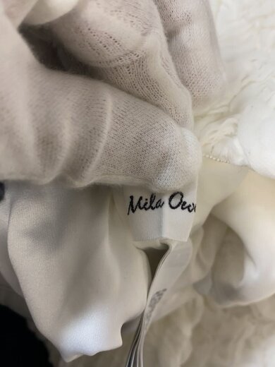 商品画像：シャーリングファブリックストレートスカート/O/ポリエステル/WHT/09W 4