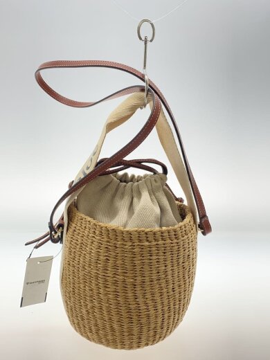 商品画像：持ち手裏汚れ有/カゴバッグ/BEG/スモールバスケットバッグ 3