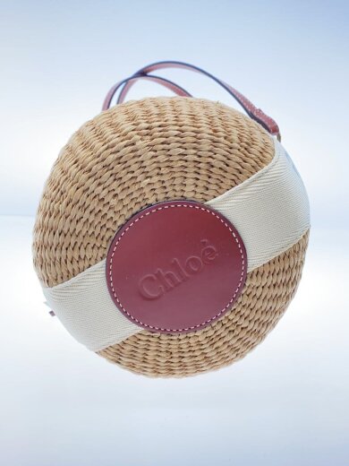 商品画像：持ち手裏汚れ有/カゴバッグ/BEG/スモールバスケットバッグ 4