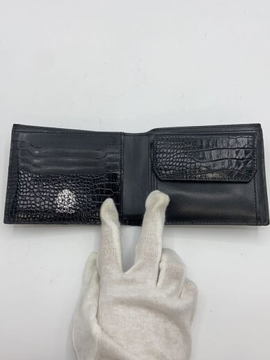 商品画像：2つ折り財布/レザー/BLK/無地/メンズ 4