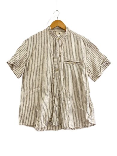 商品画像：半袖シャツ/M/リネン/BEG/ストライプ/SH-19SU209 1