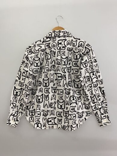 商品画像：長袖シャツ/XS/コットン/WHT/総柄/1L-B006 2