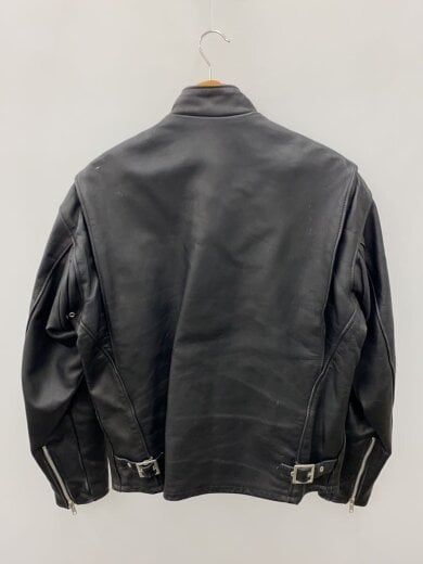 商品画像：シングルライダースジャケット/40/牛革/BLK/AT641P 2