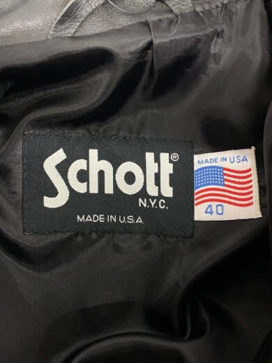 商品画像：シングルライダースジャケット/40/牛革/BLK/AT641P 3