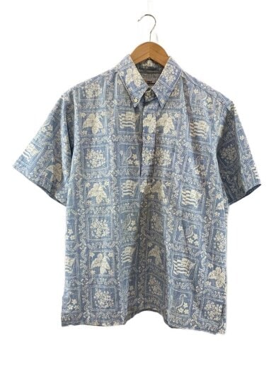商品画像：半袖シャツ/L/コットン/BLU/総柄 1