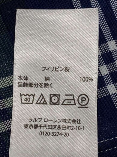 商品画像：長袖シャツ/XS/コットン/NVY/チェック 4