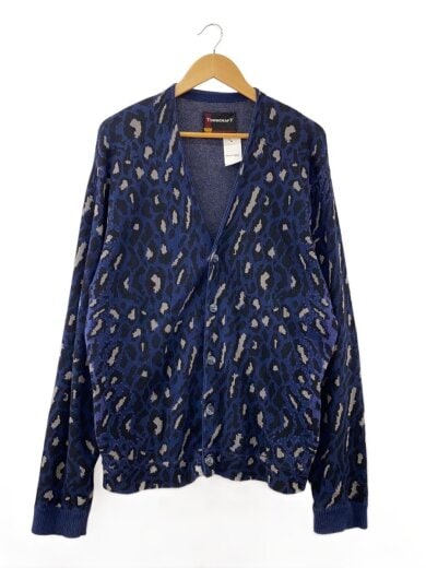 商品画像：カーディガン(薄手)/40/リネン/BLU/レオパード// 1