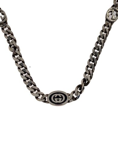 商品画像：ネックレス/SV925/トップ有/メンズ/インターンロッキング/チェーンネックレス// 1