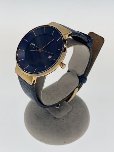 商品画像：ソーラー腕時計/アナログ/レザー/NVY/NVY/14639-367/裏蓋に傷多数あり/使 2