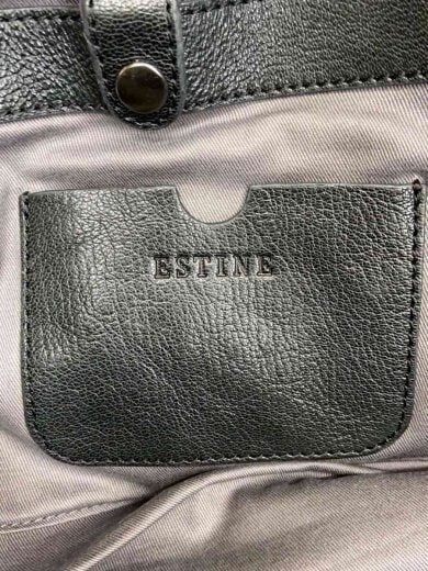 商品画像：ESTINE/トートバッグ/レザー/BLK/無地/2WAY/角擦れあり 5