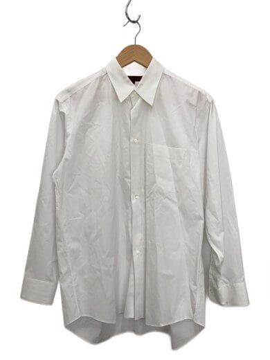 商品画像：長袖シャツ/S/コットン/WHT/無地/DB-00200S 1