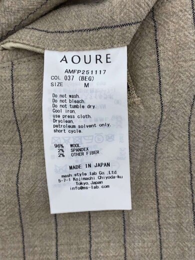 商品画像：スラックスパンツ/M/ウール/BEG/ストライプ/AMFP251117 6