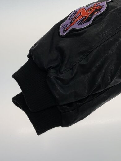 商品画像：PU Leather Jacket/フライトジャケット/XXL/フェイクレザー/BLK 5