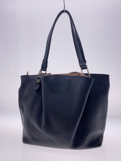 商品画像：ハンドバッグ/レザー/BLK/無地/フラワーバック/角スレ有 3