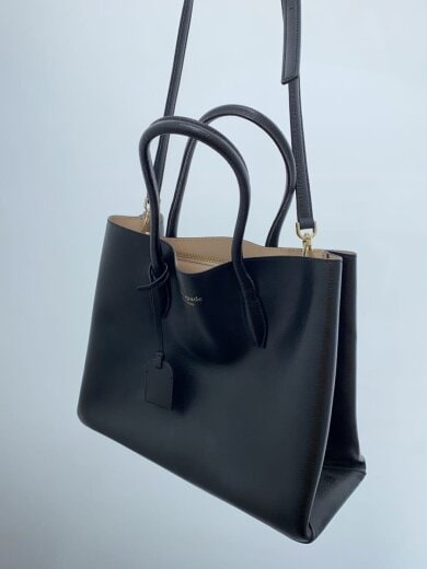 商品画像：トートバッグ/レザー/BLK/無地 2