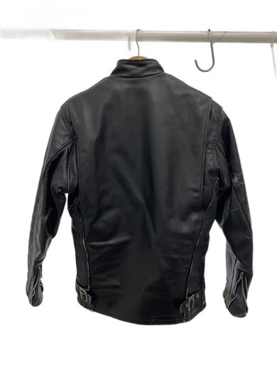 商品画像：ボアライナー付き/USA製/スレ有/シングルライダースジャケット/32/レザー/BLK/無地// 2