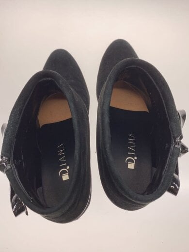 商品画像：ショートブーツ/ブーティリボン/エナメル/ブーツ/24.5cm/BLK/スウェード 3