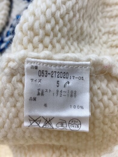 商品画像：ニット・セーター(厚手)/5/ウール/WHT/053-272020// 4