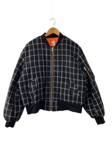 商品画像：グッドボーイロゴチェックMA-1ジャケット/ジャケット/XL/ポリエステル/BLK/チェック// 1