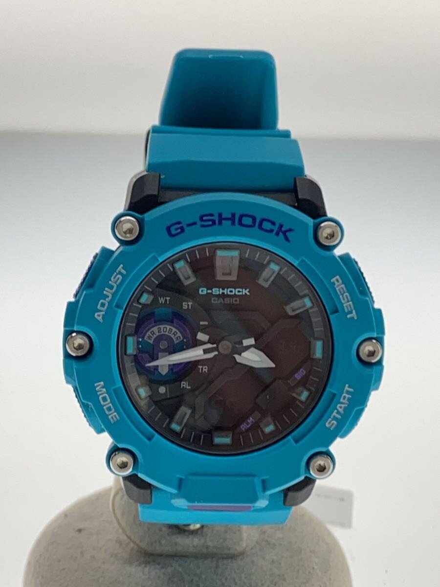 CASIO / クォーツ腕時計_G-SHOCK/デジアナ/ラバー/BLU/BLU