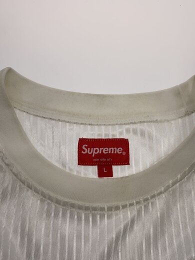 商品画像：Tシャツ/L/ポリエステル/WHT/ストライプ 3