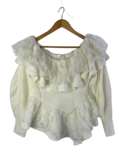 商品画像：ニット・セーター(厚手)/M/アクリル/WHT/無地 1