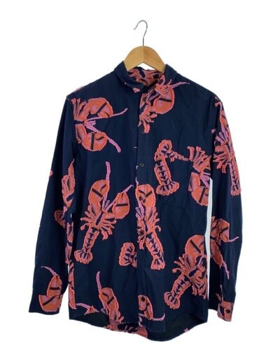 商品画像：長袖シャツ/M/コットン/NVY/総柄 1