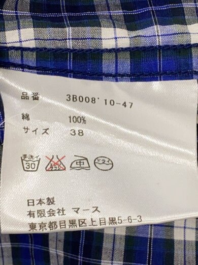 商品画像：長袖シャツ/38/コットン/BLU/チェック/3b008 10-47// 4