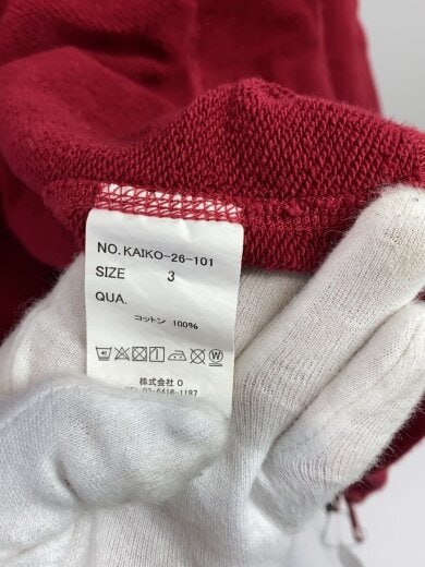 商品画像：ジップパーカー/3/コットン/RED/無地/KAIKO-26-101 5