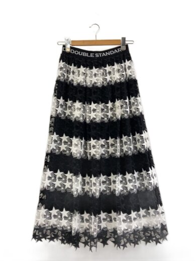 商品画像：ロングスカート/38/ポリエステル/BLK/ボーダー/0202-180-201// 1