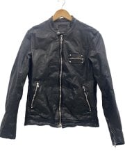 シングルライダースジャケット/XL/牛革/BLK/1645-01