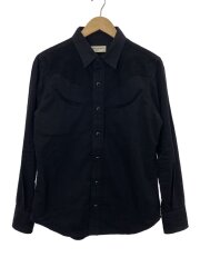 スウェード切替ウエスタンシャツ/S/コットン/ブラック/551913