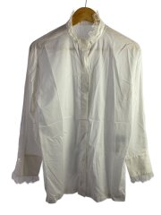 シルク混/レース長袖ブラウス/9/コットン/ホワイト/a0821fb 244