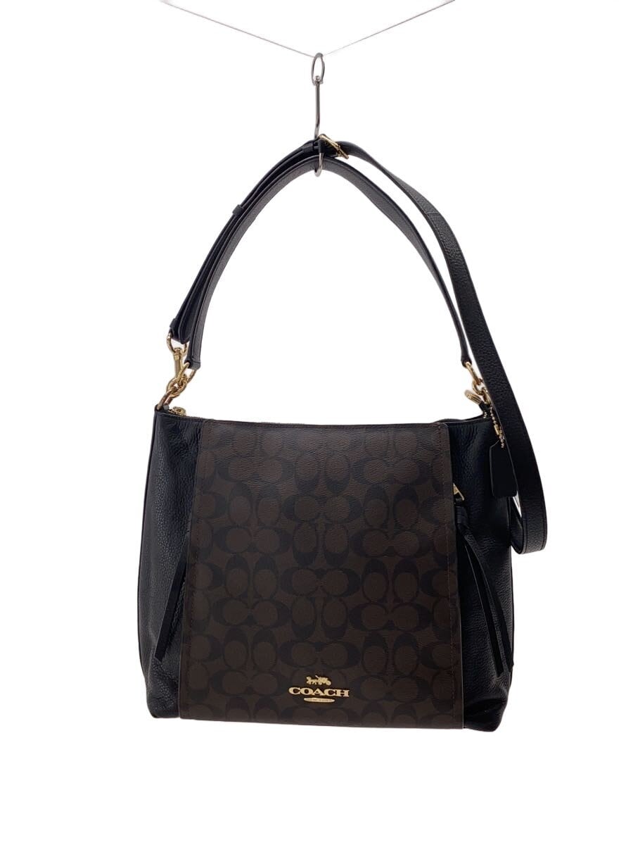COACH / ショルダーバッグ_シグネーチャー/レザー/BLK/総柄