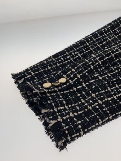 商品画像：25AW/ノーカラーツイードジャケット/one/ポリエステル/BLK/LWFJ254133 5