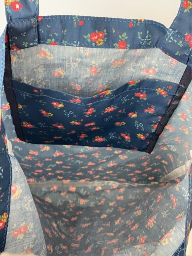 商品画像：ZOZOTOWN別注/リボントートバッグ/コットン/BLU/花柄/01ACZ067 4