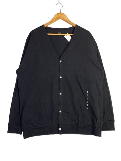 商品画像：カーディガン(薄手)/XL/コットン/BLK/着用感有// 1