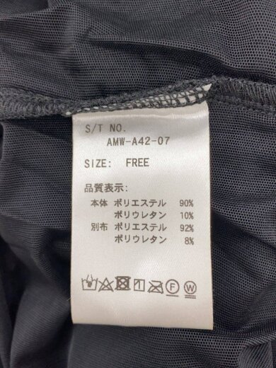 商品画像：ベロア切替カットソー/長袖Tシャツ/FREE/ポリエステル/BLK/AMW-A42-07// 4