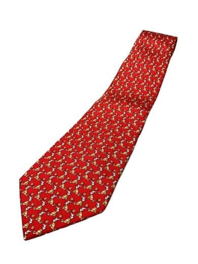商品画像：ネクタイ/シルク/RED/総柄/メンズ 1
