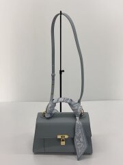 25SS/ロールカバーパッドロックバック/ショルダーバッグ/フェイクレザー/BLU/無地