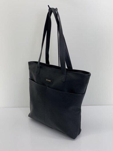 商品画像：トートバッグ/レザー/BLK/無地 2