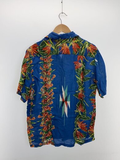 商品画像：半袖シャツ/3/レーヨン/BLU/総柄/EK-703 2